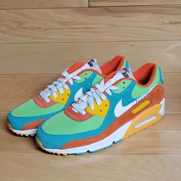 Nike Air Max 90 SE Running Club Roma Green Sail Orange Mens Shoe DC9336-300 - Picture 8 of 15